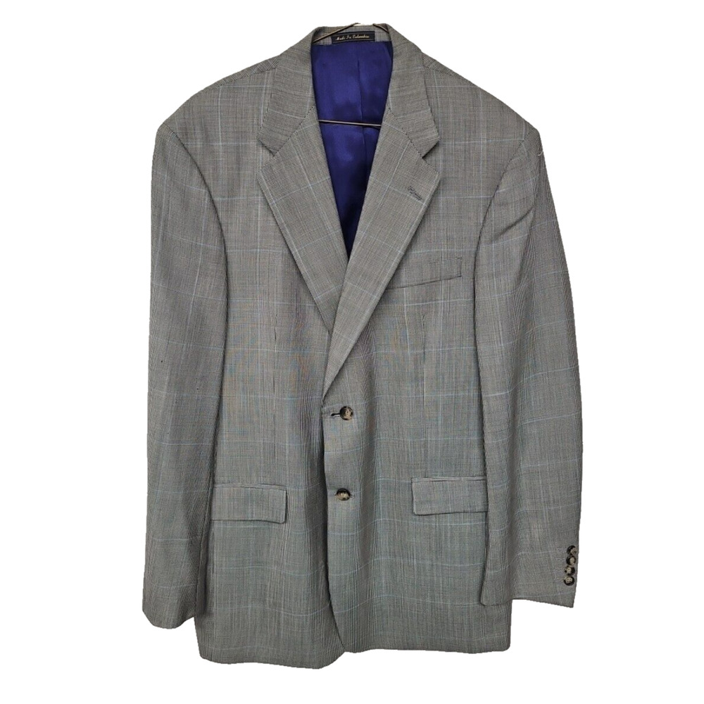 Tommy Hilfiger Blazer 42L Long Wool Plaid Sport Coat Vintage Office Wear